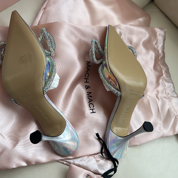 MACH & MACH Double Bow Holographic Mules / Heels - Picture 15 of 15